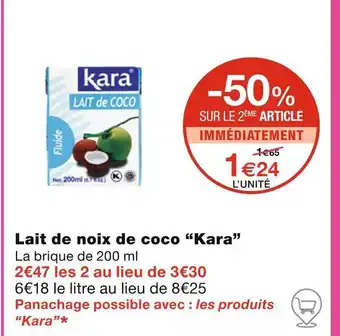 Monoprix Kara Lait de noix de coco offre