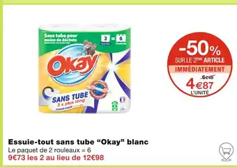 Monoprix Okay Essuie-tout sans tube blanc offre