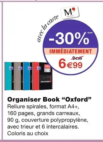Monoprix Oxford Organiser Book offre
