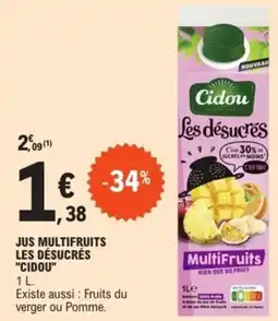 E.Leclerc JUS MULTIFRUITS LES DÉSUCRÉS "CIDOU" offre