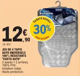 JEU DE 4 TAPIS AUTO UNIVERSELS 100% RÉSISTANTS "CUSTO AUTO"