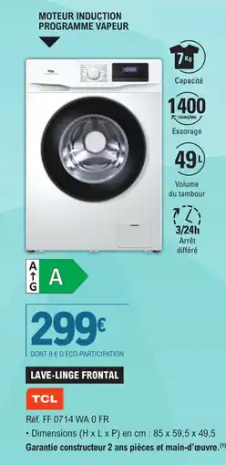 E.Leclerc LAVE-LINGE FRONTAL TCL offre