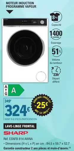 E.Leclerc LAVE-LINGE FRONTAL SHARP. offre