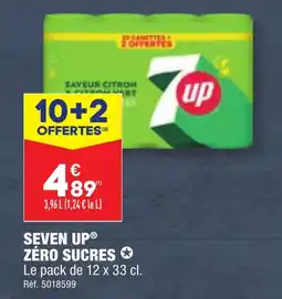 SEVEN UPÂź ZĂRO SUCRES * Le pack de 12 x 33 cl.