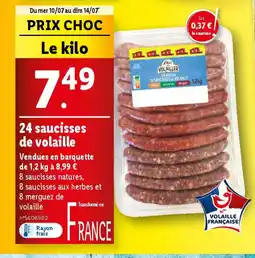 Lidl 24 saucisses de volaille offre