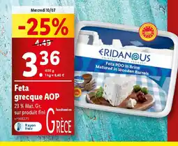 Lidl Feta grecque AOP offre