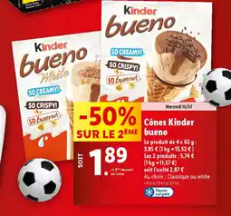 Lidl Cônes Kinder bueno offre
