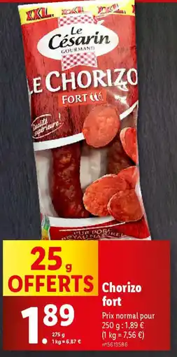 Lidl Chorizo fort offre