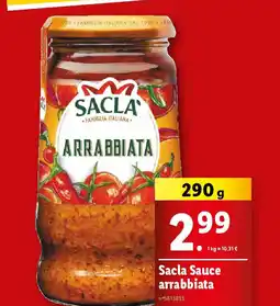Lidl Sacla Sauce arrabbiata offre