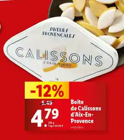 Lidl Boîte de Calissons d'Aix-En- Provence offre