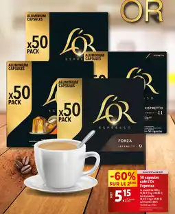 Lidl 50 capsules café L'Or Expresso offre