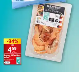 Lidl Gambas ASC entières cuites (3) offre