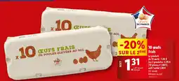 Lidl 10 œufs frais offre