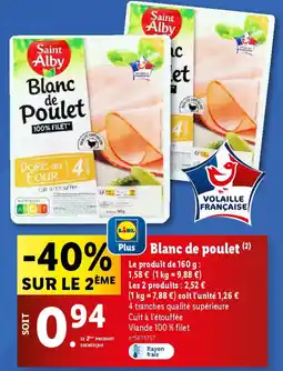 Lidl Blanc de poulet offre