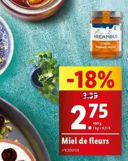 Lidl Eridanous - miel de fleurs offre