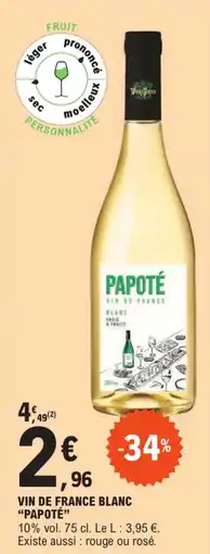 E.Leclerc Express VIN DE FRANCE BLANC "PAPOTÉ" offre