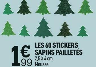 Centrakor Les 60 stickers sapins pailletés offre