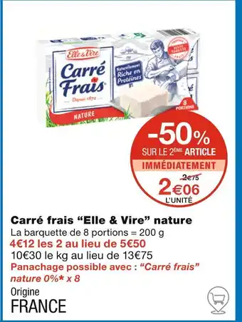 Monoprix Elle & Vire Carré frais nature offre