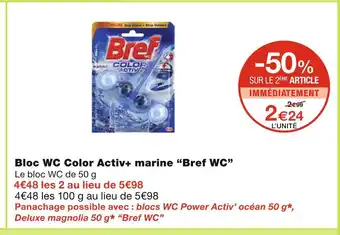 Monoprix Bref WC Bloc WC Color Activ+ marine offre