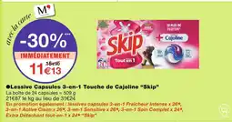 Monoprix Skip ●Lessive Capsules 3-en-1 Touche de Cajoline offre