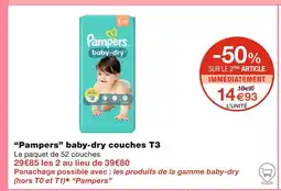 Monoprix Pampers “Pampers” baby-dry couches T3 offre