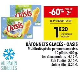Supeco OASIS BÂTONNETS GLACÉS offre