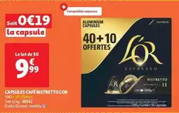 Auchan Supermarché L'or espresso - capsules cafe ristretto offre