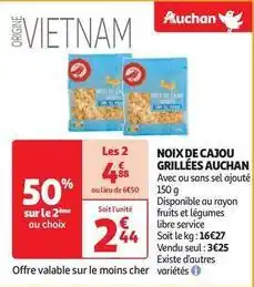 Auchan Supermarché Auchan - noix de cajou grillées offre