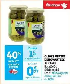 Auchan Supermarché Auchan - olives vertes dénoyautées offre