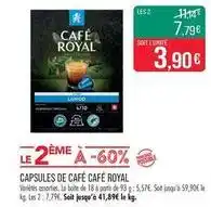Match Café royal - capsules de café offre