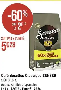 Casino Supermarchés SENSEO Café dosettes Classique offre