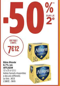 Casino Supermarchés AFFLIGEM Bière Blonde 6,7% vol offre