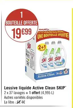 Casino Supermarchés SKIP Lessive liquide Active Clean offre