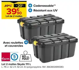 Castorama form Lot 2 malles Skyda 111 L offre