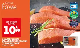 Auchan Supermarché 4 PAVÉS DE SAUMON ATLANTIQUE FILIÈRE AUCHAN "CULTIVONS LE BON" offre