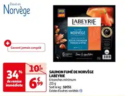 Auchan Supermarché SAUMON FUMÉ DE NORVÈGE LABEYRIE offre