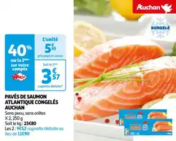 Auchan Supermarché PAVÉS DE SAUMON ATLANTIQUE CONGELÉS AUCHAN offre