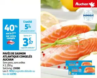 Auchan Supermarché PAVÉS DE SAUMON ATLANTIQUE CONGELÉS AUCHAN offre