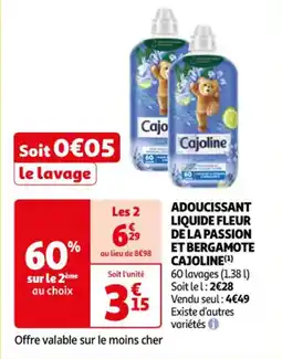 ADOUCISSANT LIQUIDE FLEUR DE LA PASSION ET BERGAMOTE CAJOLINE(¹)