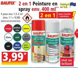 Norma BAUFIX 2 en 1 Peinture en Fabriqué spray env. 400 ml** offre