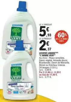 Intermarché La queue du chat - lessive liquide l'expert bicarbonate 66 lavages offre