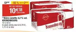 Cora x Carrefour Kronenbourg - bière canette 4,2° vol offre