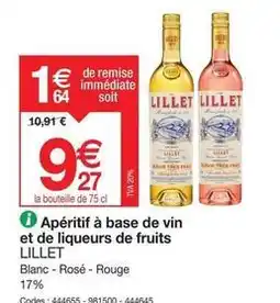 Promocash Lillet - apéritif à base de vin et de liqueurs de fruits offre