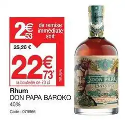 Promocash Don papa baroko - rhum offre