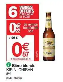Promocash Kirin ichiban - bière blonde offre