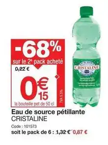 Promocash Cristaline - eau de source pétillante offre