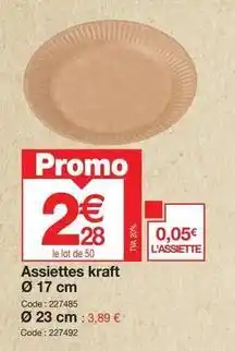Promocash Assiettes kraft 17cm offre