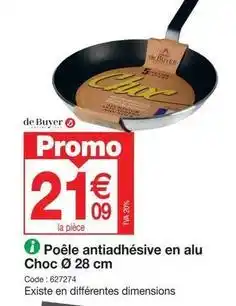 Promocash De buyer - poêle antiadhésive en alu choc 28 cm offre