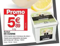 Promocash En cuisine - sorbet offre