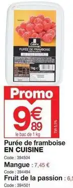 Promocash En cuisine - purée de framboise offre